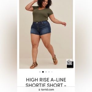Torrid A line shorty Frey edged denim shorts sz 16